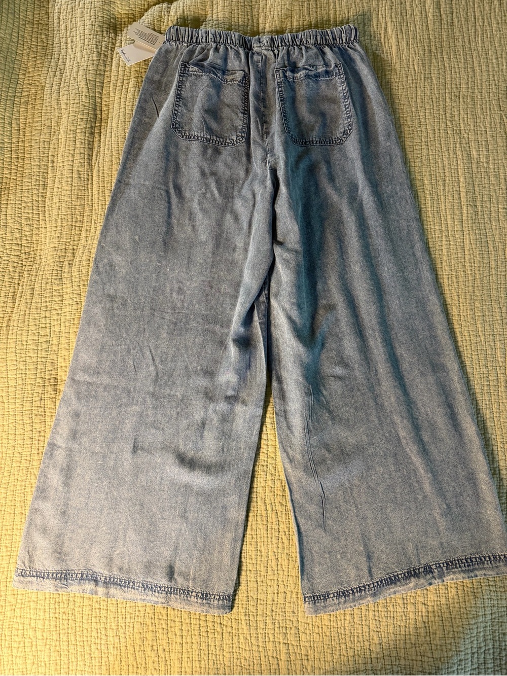 SPLENDID Angie Light Indigo Wide-Leg  Drawstring Pant with Tie  NWT’s  size Lg - Picture 4 of 16